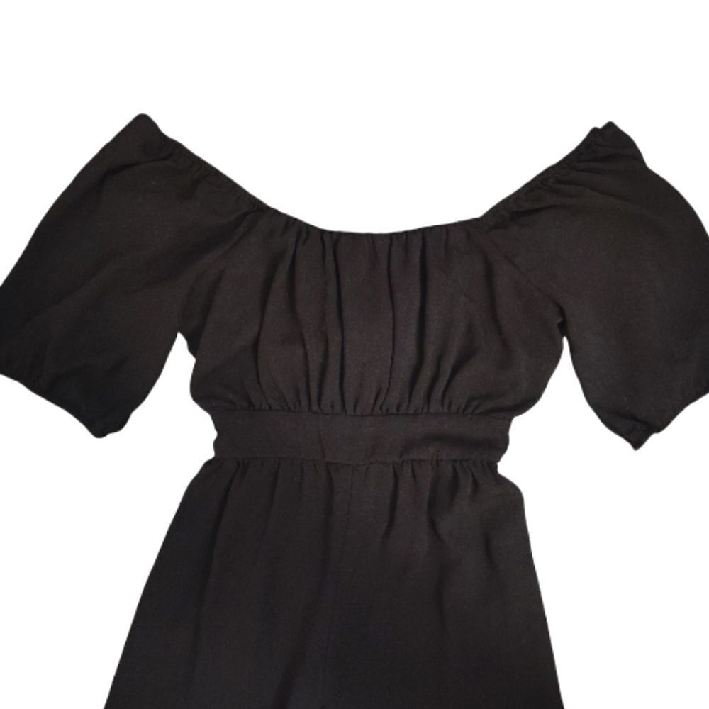 Inspired Hearts Solid Black Tie Back Cropped Wide… - image 2